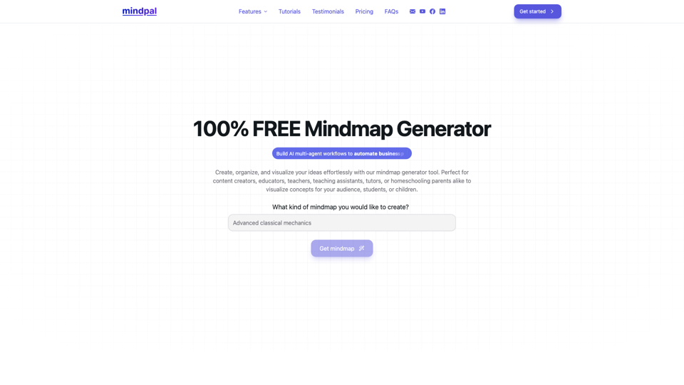 100% KOSTENLOSER Mindmap-Generator | MindPal