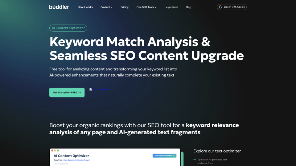 AI Content Optimization Tool for SEO by Buddler