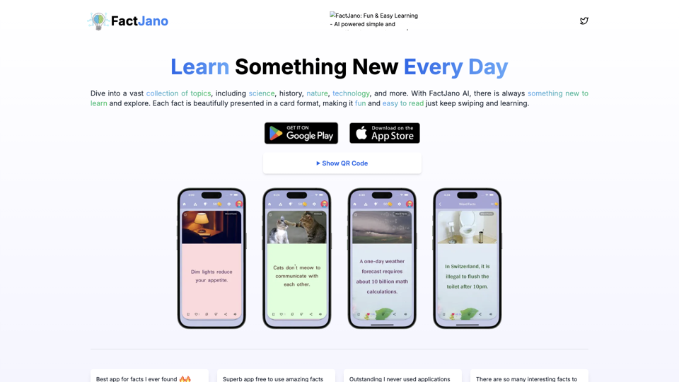 FactJano: A beautiful fact and micro learning app, powered by AI