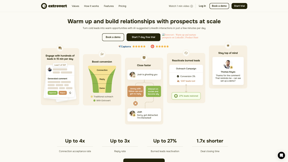 Extrovert: Warm up and build relationships with prospects at scale