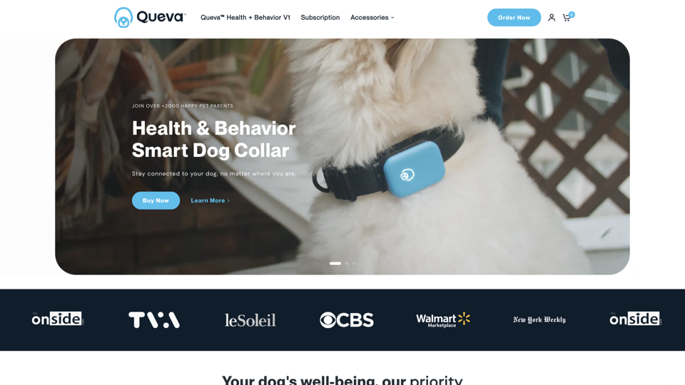 Queva - Pet Health & Behavior Tracking Collar : Buy Yours Now