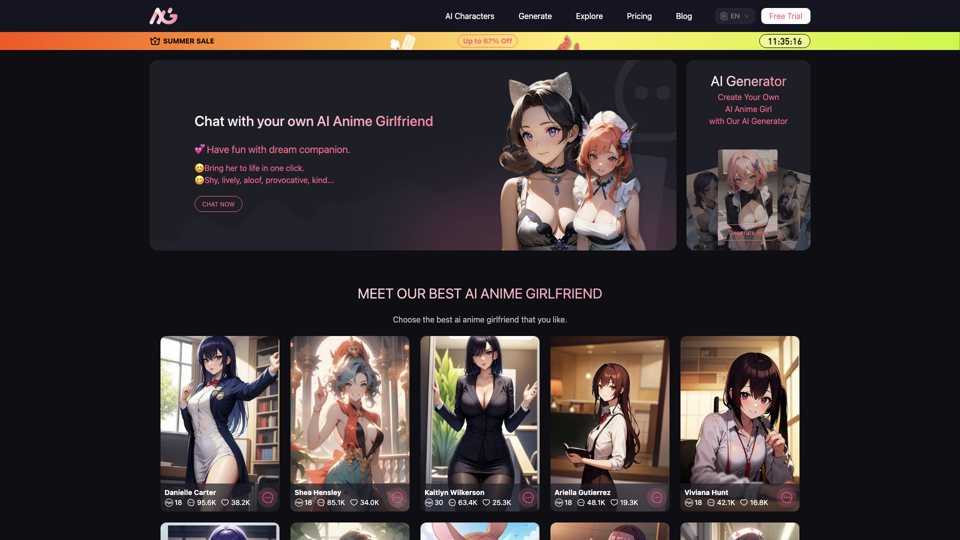 AI Anime Girlfreundin - Chatte mit deiner AI Anime Girlfreundin & Erstelle deine Anime-Figur