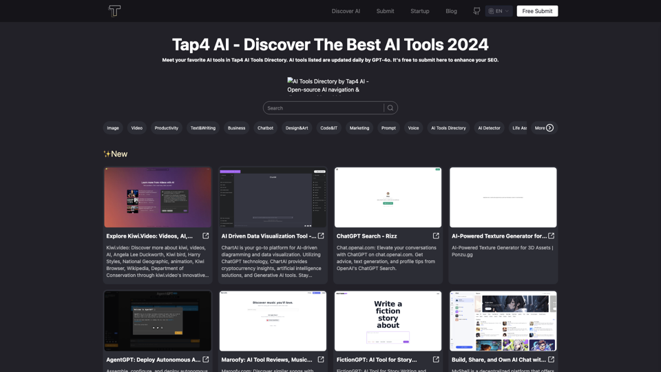 Tap4 AI 工具目錄 - 遇見您最佳的 2024 年 AI 工具