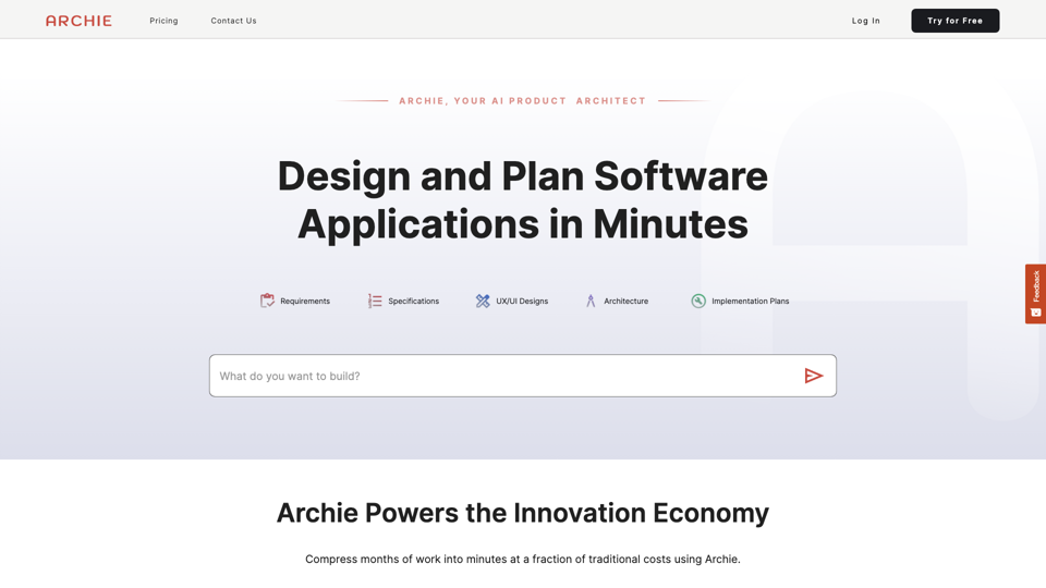 Archie | Votre Architecte de Produit Animat par Intelligence Artificielle