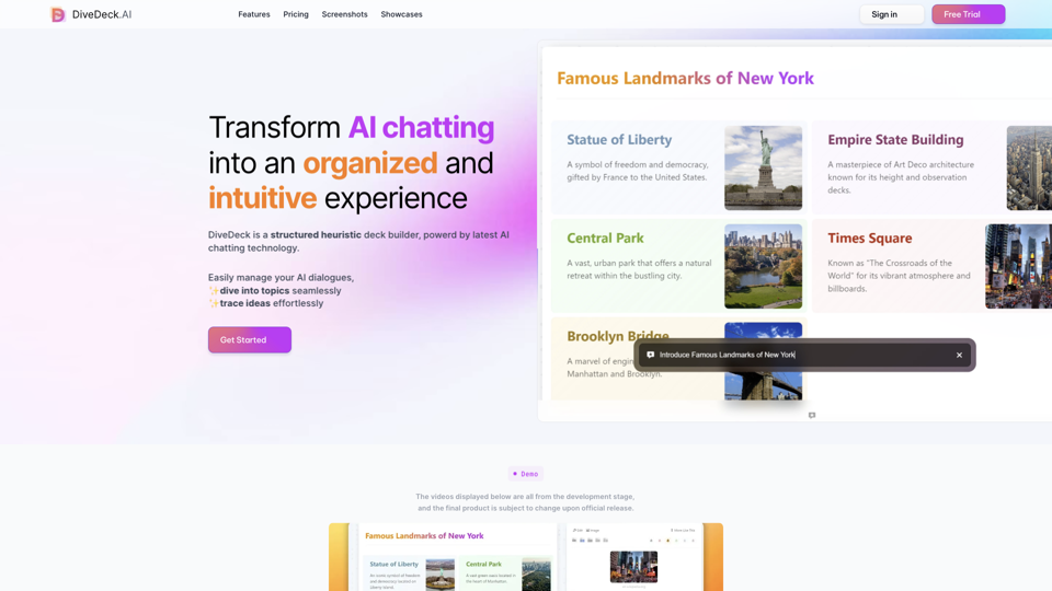 DiveDeck | Decks de Chat Intelligent par IA