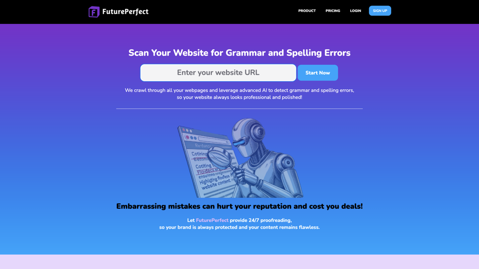 FuturePerfect: your Website's 24/7 Spelling and Grammar Guardian