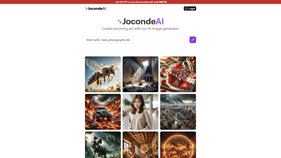 JocondeAI — Gere belas artes com IA