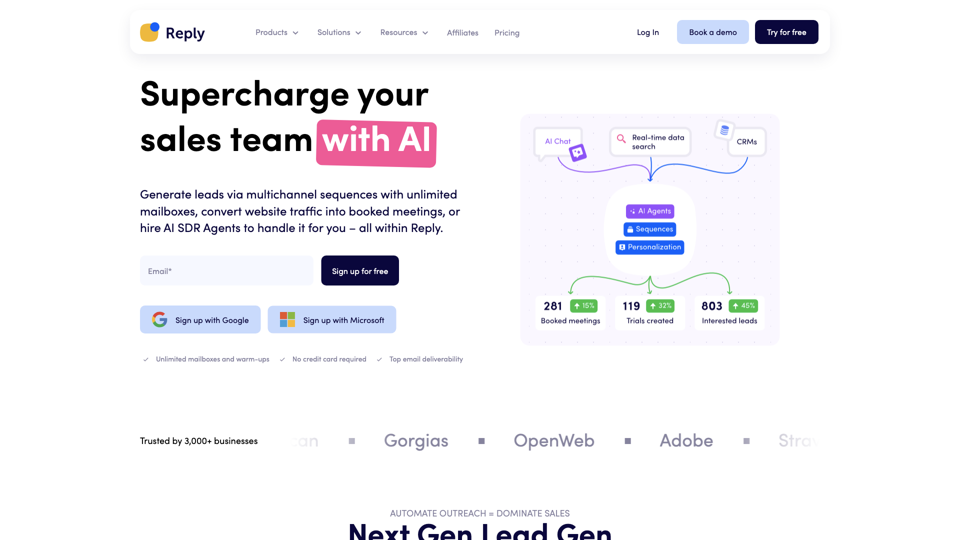 Reply.io | Plateforme d'Outreach Commercial et Génération de Leads par Intelligence Artificielle