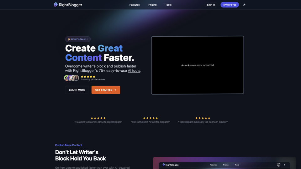 RightBlogger: AI-Powered Content Tools for Creators