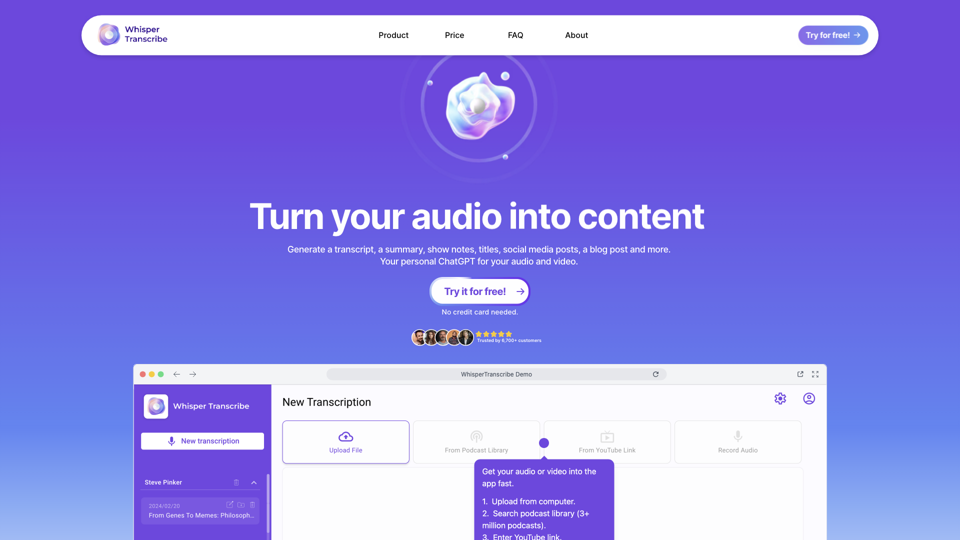 WhisperTranscribe - Turn your audio into content