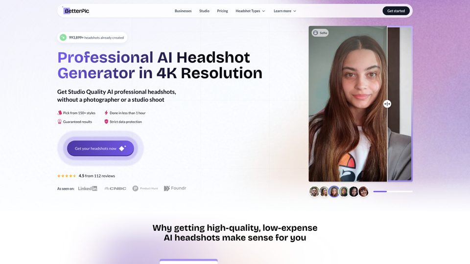 Only AI Headshot Generator For Professional Headshots in 4K