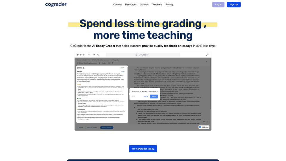 CoGrader | AI Essay Grader | Spend Less Time Grading, More Time Teaching