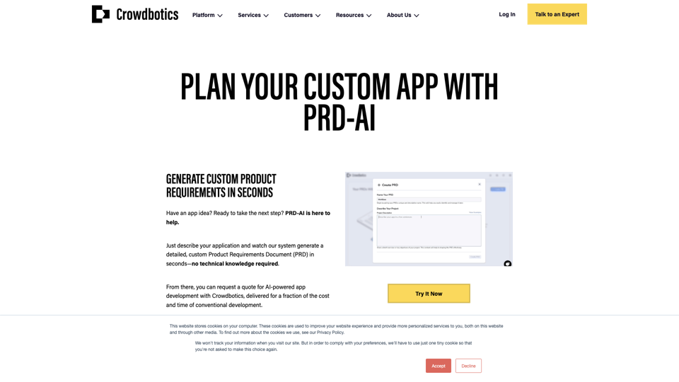 Plan Your Custom App With PRD-AI — Crowdbotics