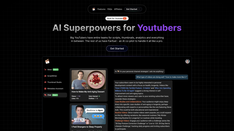 Fanfuel - AI Tools for YouTube Channel Growth
