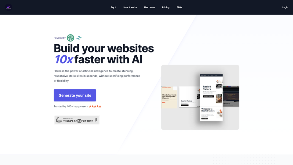 InstaWebAI - Création de sites web professionnels et multipage avec l'intelligence artificielle