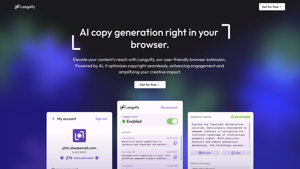 Languify.ai - Оптимизация авторских прав