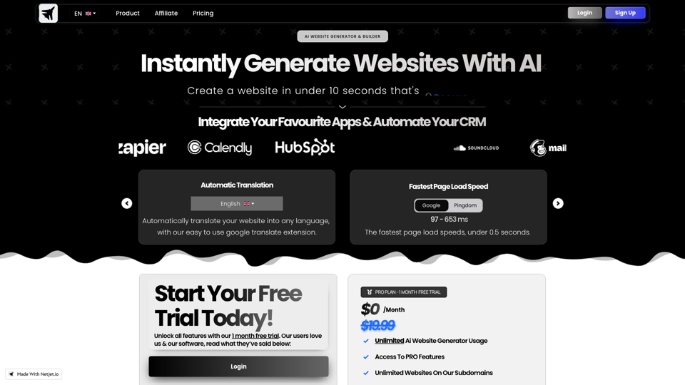 Netjet.io | Ai Website Generator