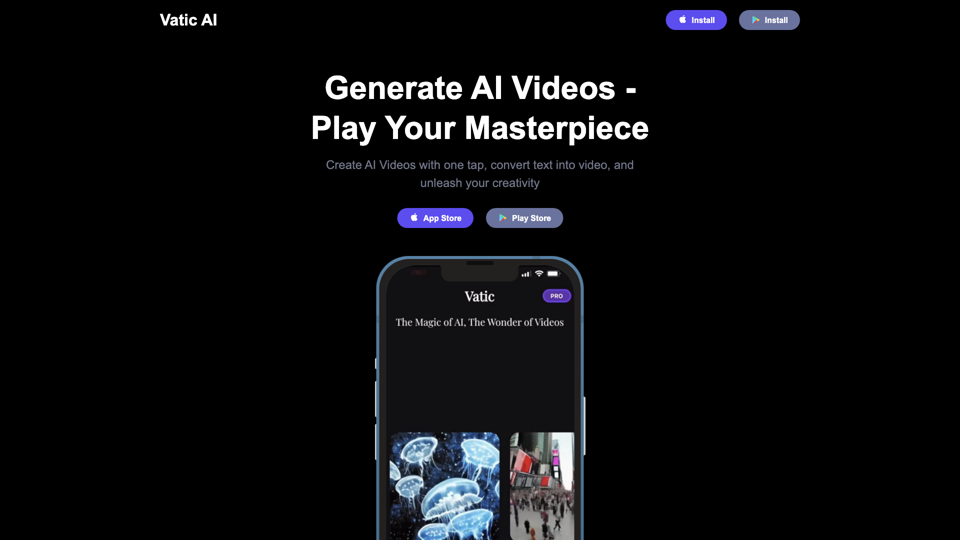 Crear y Generar Vídeos AI Gratuitos — Vatic AI