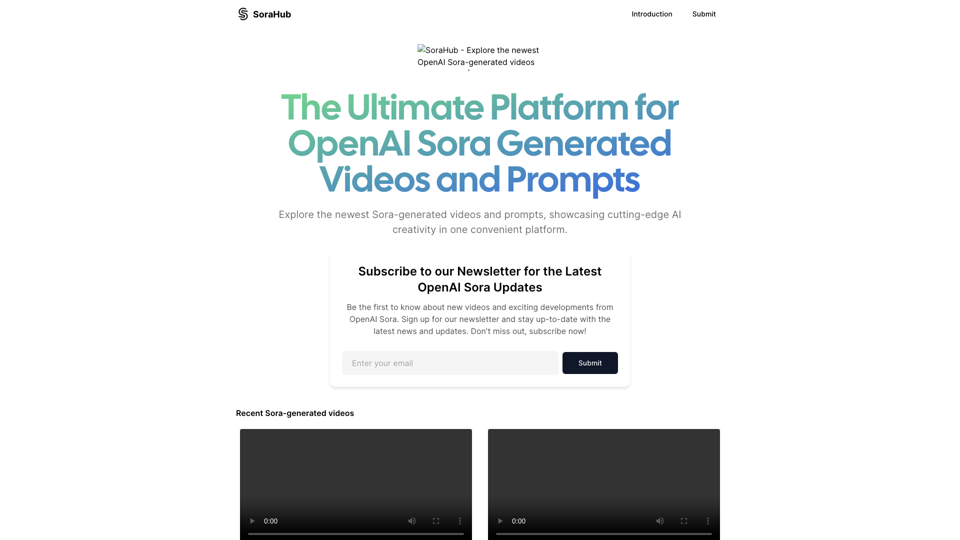 SoraHub - Идеальная Платформа для Видео и Промтов, Созданных OpenAI Sora