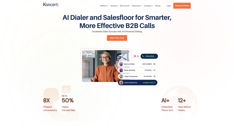 Koncert: AI-Powered Sales Dialer with Remote Salesfloor