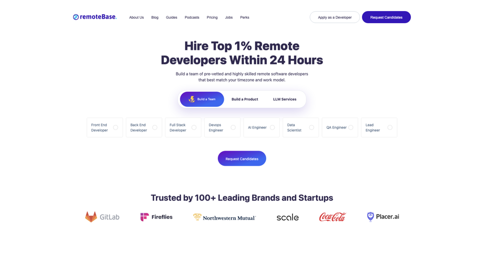 Hire Remote Developers | Top 1% in 24HR | Free Trial