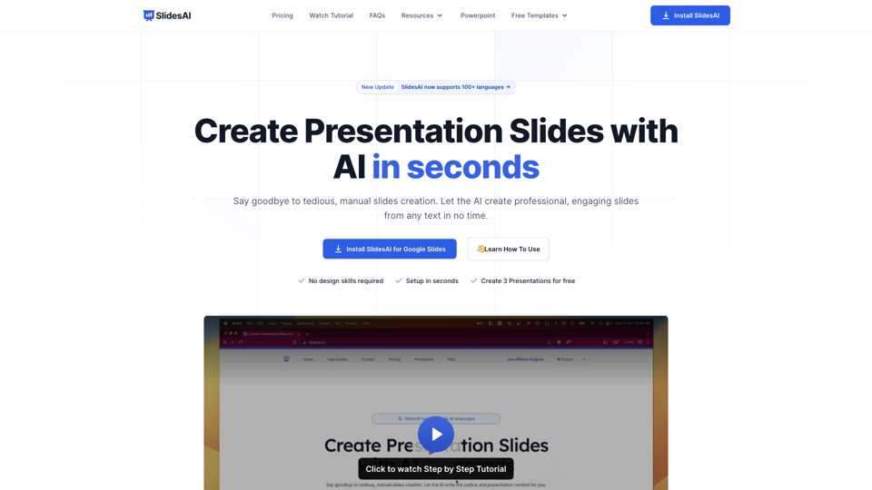 Create Presentation Slides With AI in seconds with SlidesAI