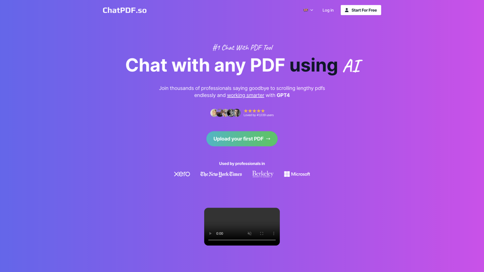 ChatPDF.so | 與PDF對話的首選工具，詢問任何PDF文件