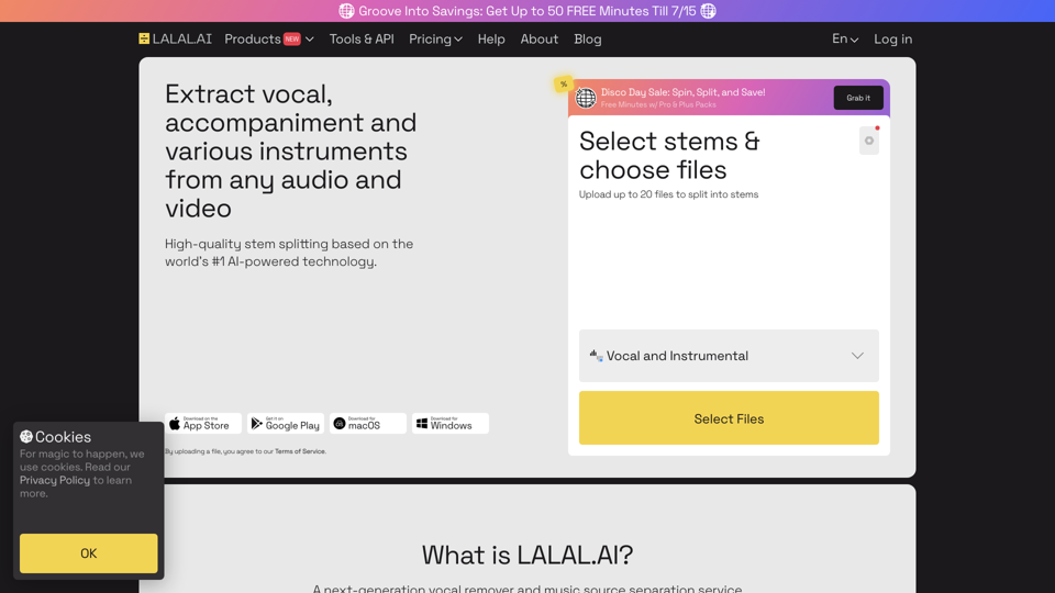 Удаление Вокала и Разделение Инструментала с ИИ | LALAL.AI