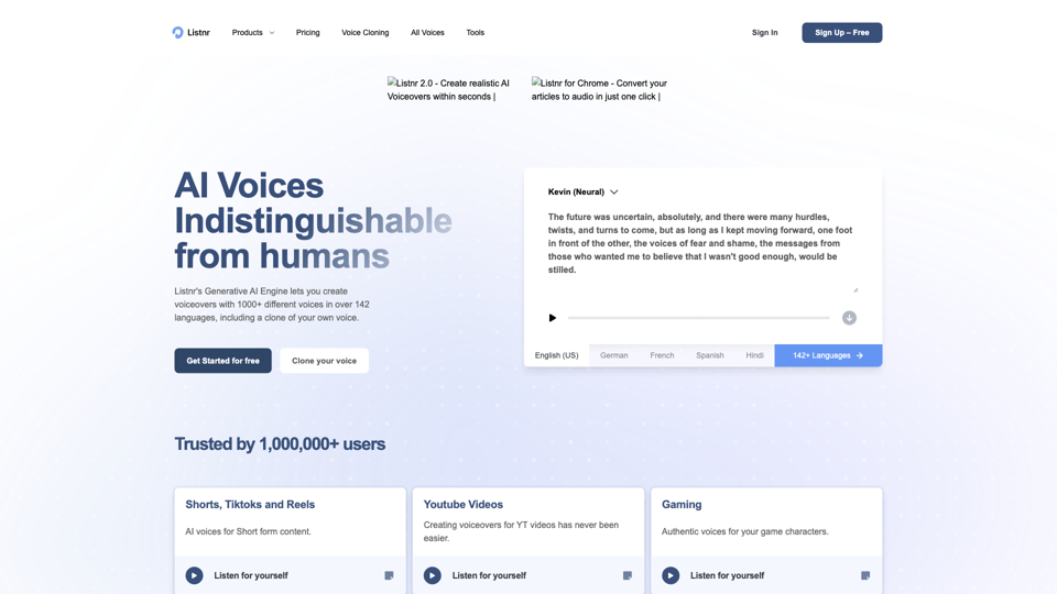 AI Voice Generator: Human TTS and Voiceovers | Listnr AI