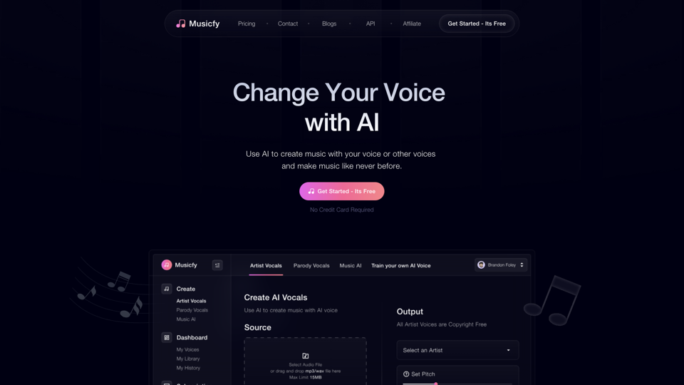 Musicfy AI - Générateur de Chansons à Voix par IA