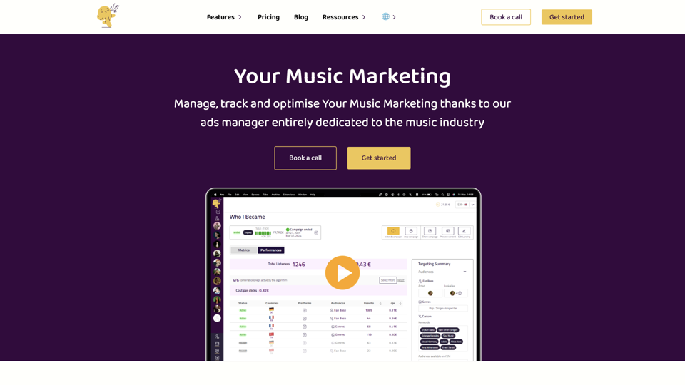 Your Music Marketing | The first ads manager for the music industry