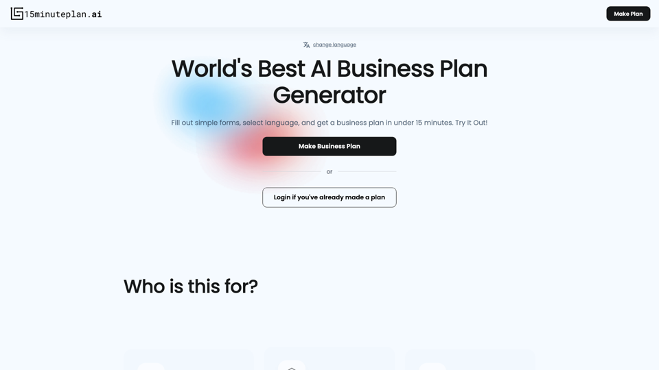 AI Business Plan Generator | Be Done In 15 Minutes