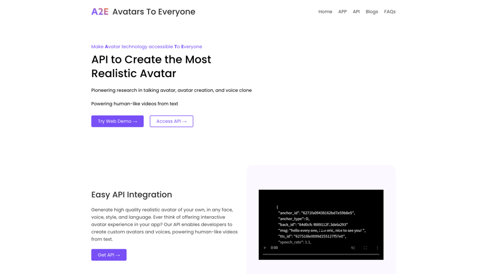 Avatars To Everyone – API to Create the Most Realistic Avatar