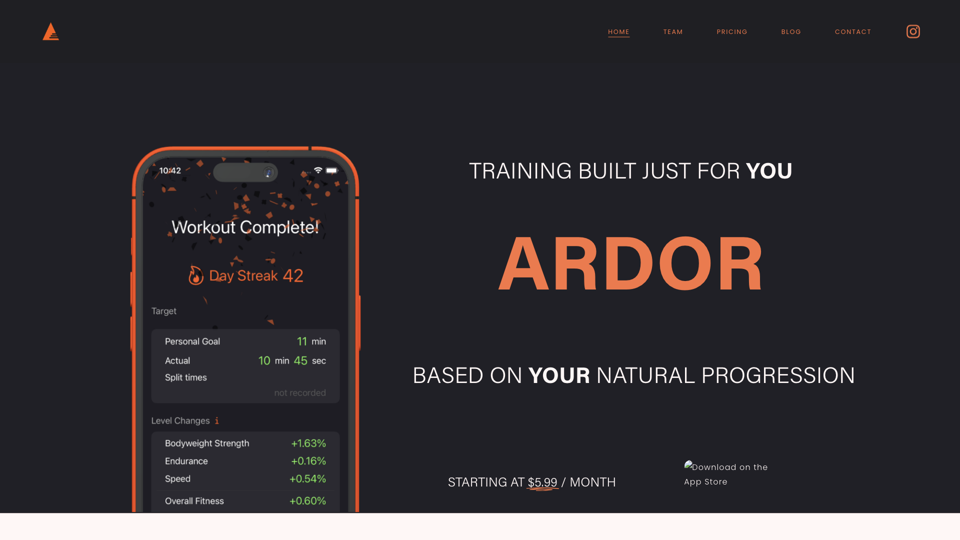 Ardor Fitness: AI Personal Training for Your Unique Journey