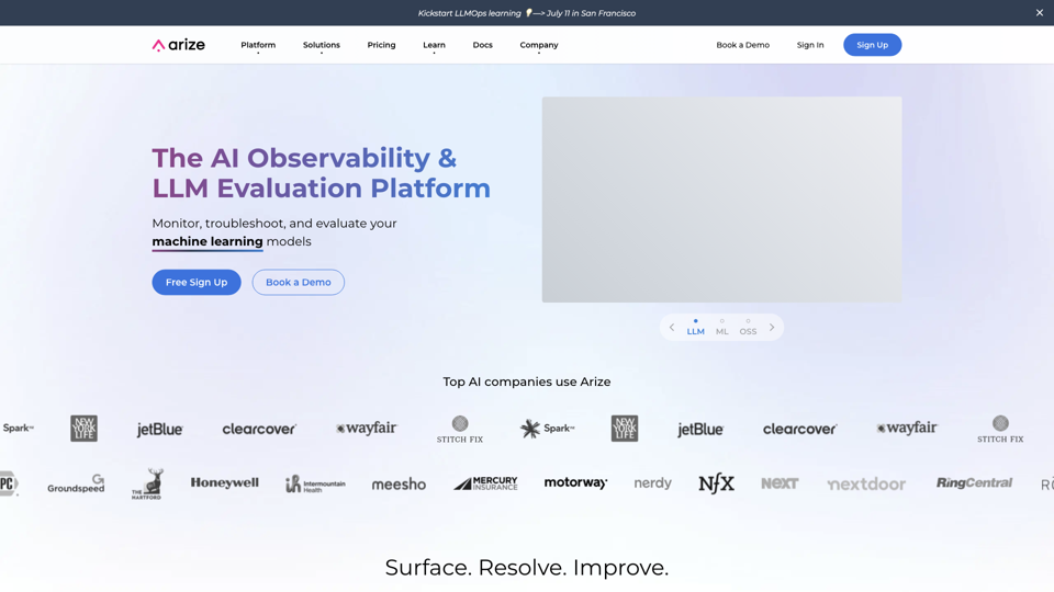 AI Observability &amp; LLM Evaluation Platform | ML Model Monitoring &amp; ML Infrastructure