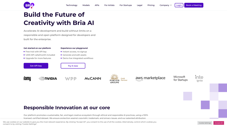 Inteligência Artificial Generativa Visual Feita Certo | BRIA.ai