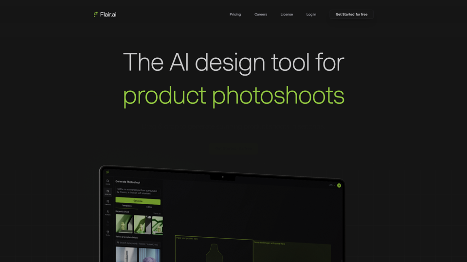 The AI design tool for product photography - Drag and drop to create stunning photoshoots in seconds