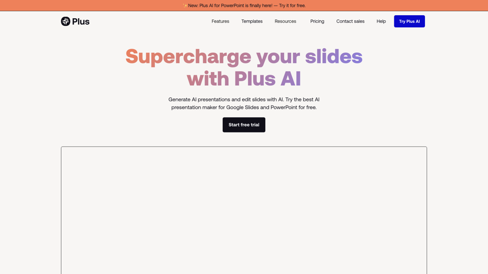 AI presentation maker | Supercharge your slides with Plus AI