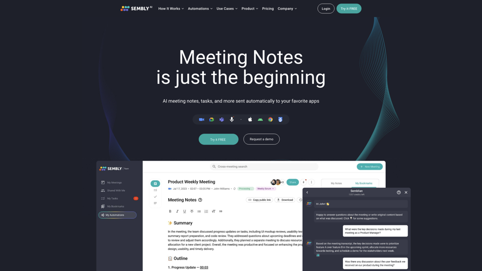 Meeting Notes is just the beginning - Sembly AI