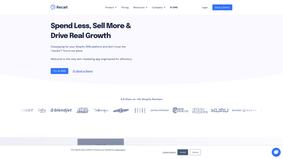 Recart: Spend Less, Sell More With Fully Managed SMS + AI