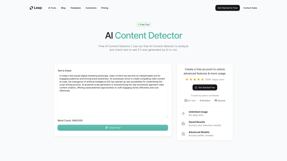 Detector de Contenido AI | GPT-4o, Anthropic, &amp; ChatGPT