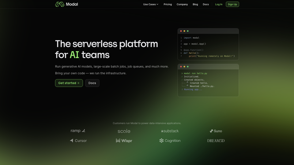 Modal: High-performance cloud for developers