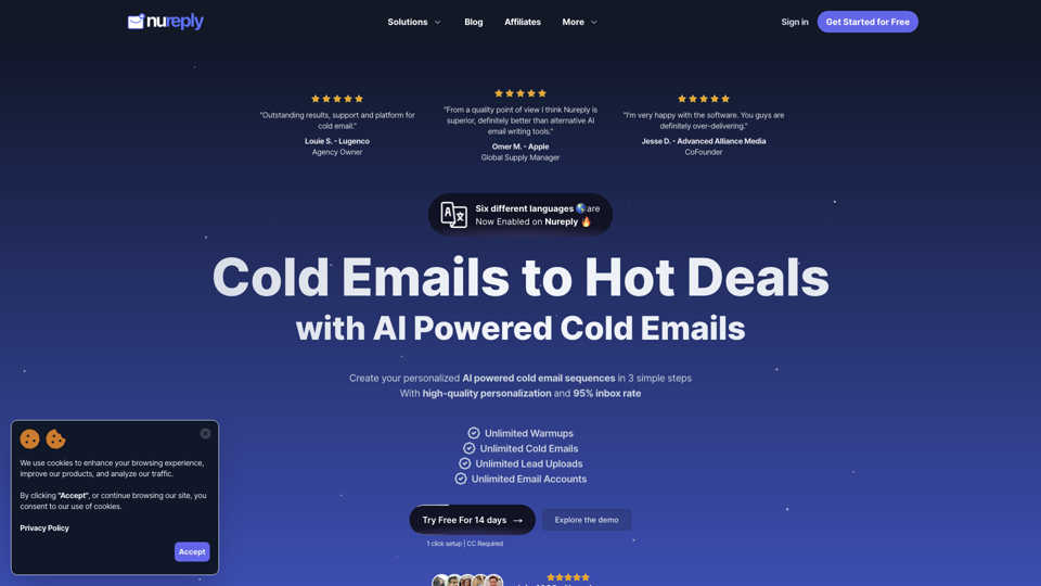 Nureply - AI Powered Cold Email Software