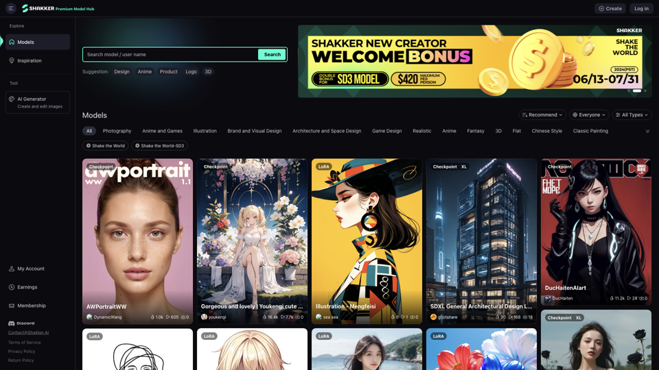 Shakker AI - Premium Stable Diffusion Model Hub
