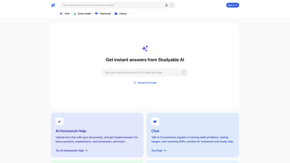 Studyable - Ayuda con Tareas y Tarjetas de Estudio con Inteligencia Artificial