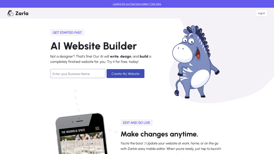 Zarla AI Website Builder - Create Your Website 100x Faster