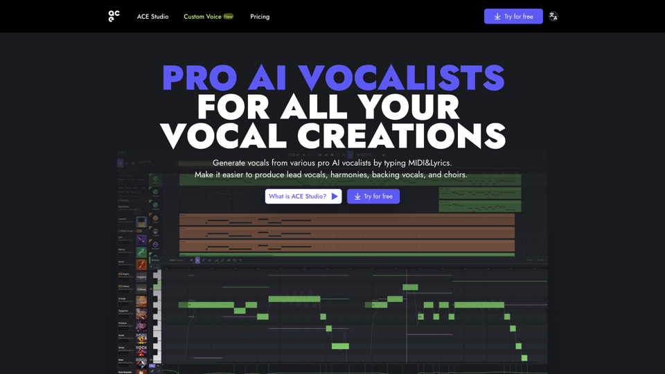 ACE Studio | Create limitless AI Vocals