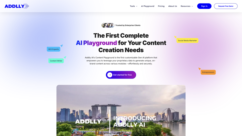 Addlly AI: 1st Complete AI Playground for Content Creation