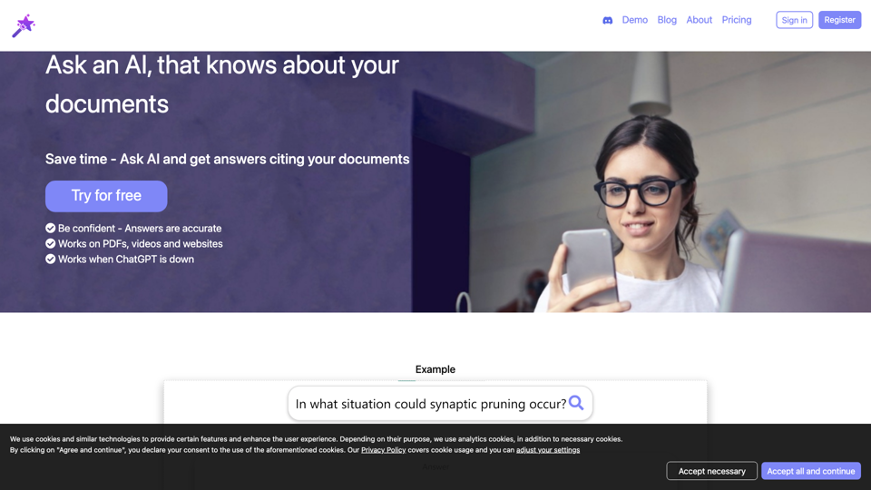 Ask AI about your documents/videos AnyQuestions.ai