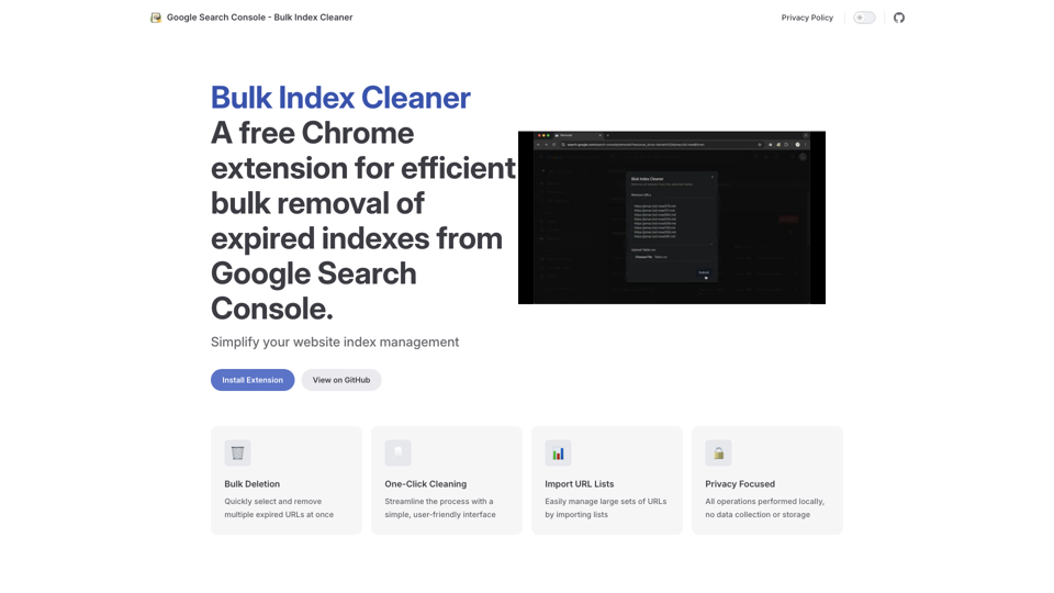 Google Search Console - Bulk Index Cleaner